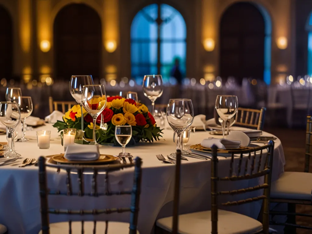 Gala dinner table setting